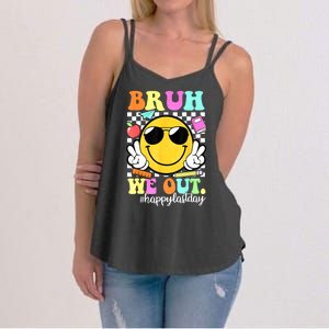 Bruh We Out Teachers Summer Glasses Happy Last Day Of School Gift Women's Strappy Tank