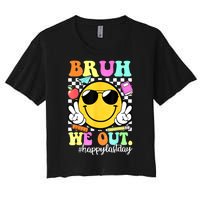 Bruh We Out Teachers Summer Glasses Happy Last Day Of School Gift Women's Crop Top Tee