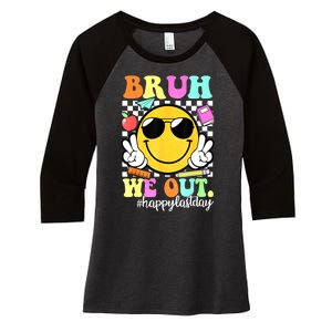 Bruh We Out Teachers Summer Glasses Happy Last Day Of School Gift Women's Tri-Blend 3/4-Sleeve Raglan Shirt