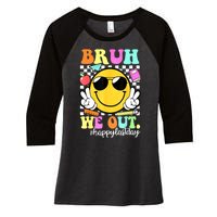 Bruh We Out Teachers Summer Glasses Happy Last Day Of School Gift Women's Tri-Blend 3/4-Sleeve Raglan Shirt