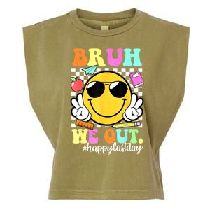 Bruh We Out Teachers Summer Glasses Happy Last Day Of School Gift Garment-Dyed Women's Muscle Tee