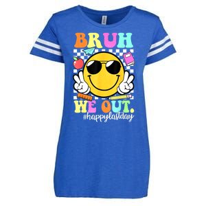 Bruh We Out Teachers Summer Glasses Happy Last Day Of School Gift Enza Ladies Jersey Football T-Shirt