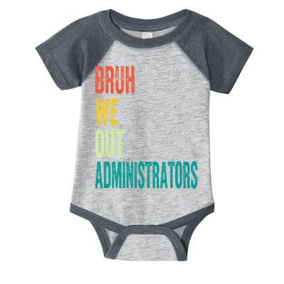 Bruh We Out Administrator End Of School Year Teacher Summer Infant Baby Jersey Bodysuit