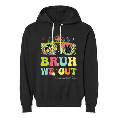 Bruh We Out Funny Last Day Of School Teacher Boy Girl Summer Garment-Dyed Fleece Hoodie