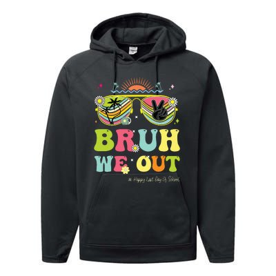 Bruh We Out Funny Last Day Of School Teacher Boy Girl Summer Performance Fleece Hoodie