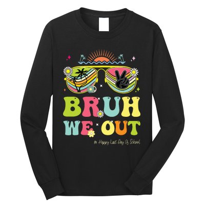 Bruh We Out Funny Last Day Of School Teacher Boy Girl Summer Long Sleeve Shirt