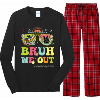 Bruh We Out Funny Last Day Of School Teacher Boy Girl Summer Long Sleeve Pajama Set