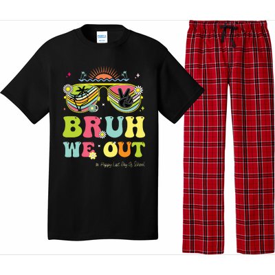 Bruh We Out Funny Last Day Of School Teacher Boy Girl Summer Pajama Set