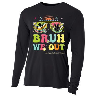 Bruh We Out Funny Last Day Of School Teacher Boy Girl Summer Cooling Performance Long Sleeve Crew