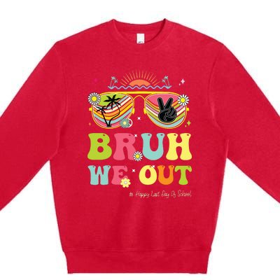 Bruh We Out Funny Last Day Of School Teacher Boy Girl Summer Premium Crewneck Sweatshirt