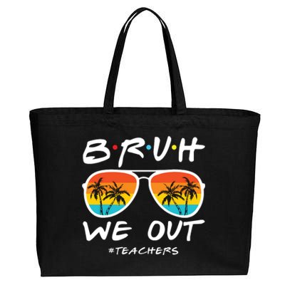 Bruh We Out Happy Last Day Of School Cute Teacher Summer Cotton Canvas Jumbo Tote