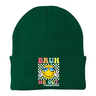 Bruh We Out Happy Last Day Of School Teacher Boy Girl Summer Knit Cap Winter Beanie