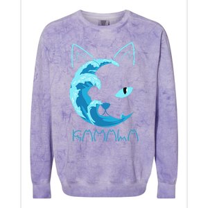 Blue Wave Of Cat Ladies Kamala Cat Typography Alphabet Cute Colorblast Crewneck Sweatshirt