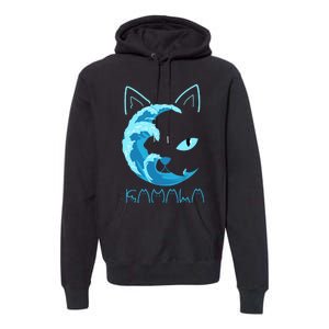 Blue Wave Of Cat Ladies Kamala Cat Typography Alphabet Cute Premium Hoodie