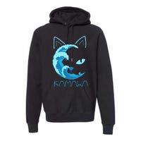 Blue Wave Of Cat Ladies Kamala Cat Typography Alphabet Cute Premium Hoodie