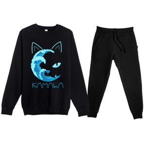 Blue Wave Of Cat Ladies Kamala Cat Typography Alphabet Cute Premium Crewneck Sweatsuit Set