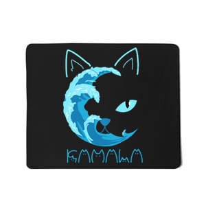 Blue Wave Of Cat Ladies Kamala Cat Typography Alphabet Cute Mousepad