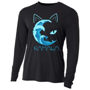 Blue Wave Of Cat Ladies Kamala Cat Typography Alphabet Cute Cooling Performance Long Sleeve Crew