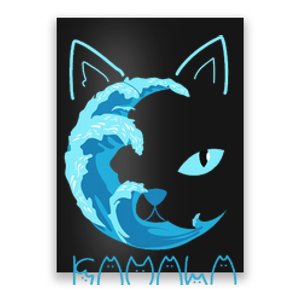 Blue Wave Of Cat Ladies Kamala Cat Typography Alphabet Cute Poster