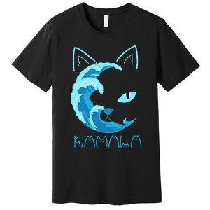 Blue Wave Of Cat Ladies Kamala Cat Typography Alphabet Cute Premium T-Shirt