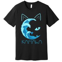 Blue Wave Of Cat Ladies Kamala Cat Typography Alphabet Cute Premium T-Shirt