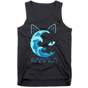 Blue Wave Of Cat Ladies Kamala Cat Typography Alphabet Cute Tank Top