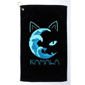 Blue Wave Of Cat Ladies Kamala Cat Typography Alphabet Cute Platinum Collection Golf Towel