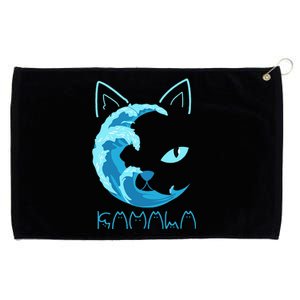 Blue Wave Of Cat Ladies Kamala Cat Typography Alphabet Cute Grommeted Golf Towel