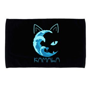 Blue Wave Of Cat Ladies Kamala Cat Typography Alphabet Cute Microfiber Hand Towel