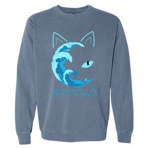 Blue Wave Of Cat Ladies Kamala Cat Typography Alphabet Cute Garment-Dyed Sweatshirt