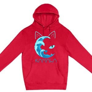 Blue Wave Of Cat Ladies Kamala Cat Typography Alphabet Cute Premium Pullover Hoodie