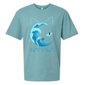 Blue Wave Of Cat Ladies Kamala Cat Typography Alphabet Cute Sueded Cloud Jersey T-Shirt