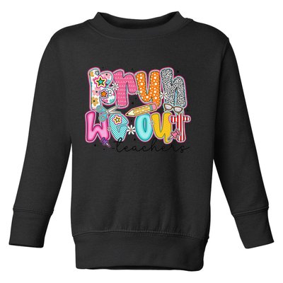 Bruh We Out Teacher Summer Last Dat Of School Teacher Toddler Sweatshirt