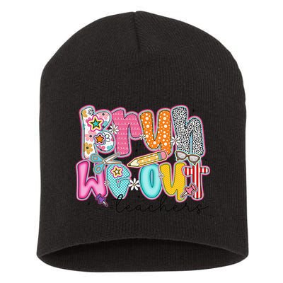 Bruh We Out Teacher Summer Last Dat Of School Teacher Short Acrylic Beanie