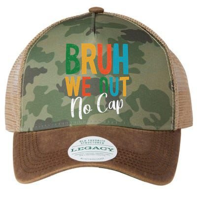 Bruh We Out No Cap Funny Last Day Of School 2025 Graduation Legacy Tie Dye Trucker Hat