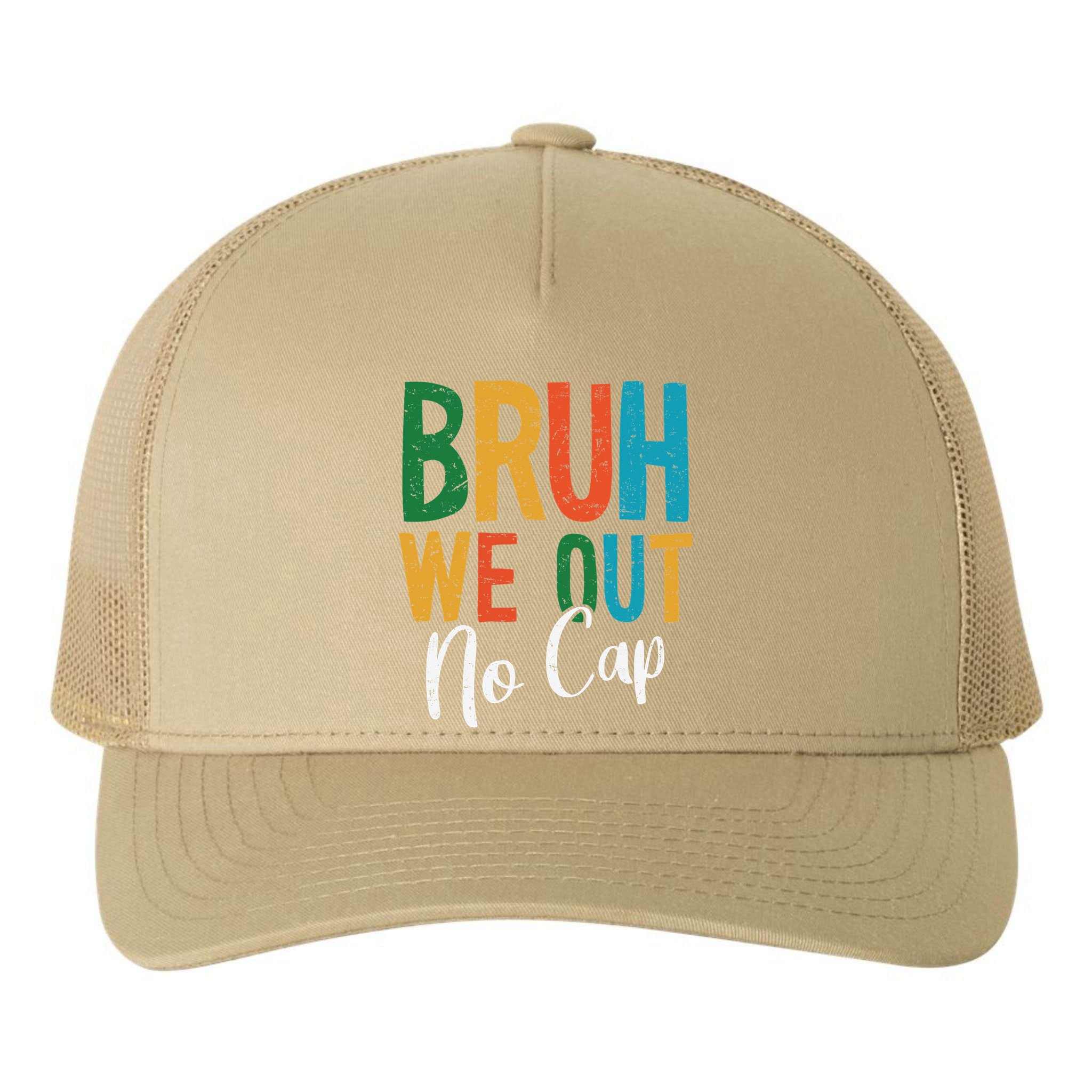 Bruh We Out No Cap Funny Last Day Of School 2025 Graduation Yupoong Adult 5-Panel Trucker Hat