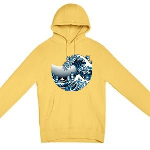 Blue Wave Of Cat Ladies For Kamala Cute Wave Of Blue Cats For Kamala Funny Premium Pullover Hoodie