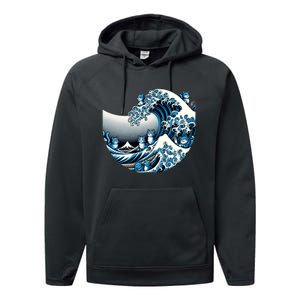 Blue Wave Of Cat Ladies For Kamala Cute Wave Of Blue Cats For Kamala Funny Performance Fleece Hoodie