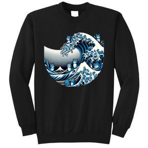 Blue Wave Of Cat Ladies For Kamala Cute Wave Of Blue Cats For Kamala Funny Sweatshirt