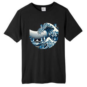 Blue Wave Of Cat Ladies For Kamala Cute Wave Of Blue Cats For Kamala Funny Tall Fusion ChromaSoft Performance T-Shirt