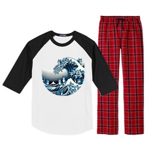 Blue Wave Of Cat Ladies For Kamala Cute Wave Of Blue Cats For Kamala Funny Raglan Sleeve Pajama Set