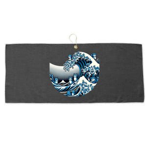 Blue Wave Of Cat Ladies For Kamala Cute Wave Of Blue Cats For Kamala Funny Large Microfiber Waffle Golf Towel