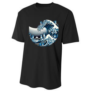 Blue Wave Of Cat Ladies For Kamala Cute Wave Of Blue Cats For Kamala Funny Performance Sprint T-Shirt