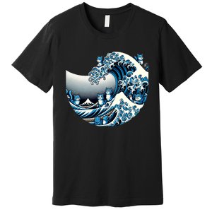 Blue Wave Of Cat Ladies For Kamala Cute Wave Of Blue Cats For Kamala Funny Premium T-Shirt