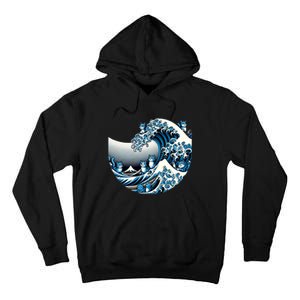 Blue Wave Of Cat Ladies For Kamala Cute Wave Of Blue Cats For Kamala Funny Tall Hoodie