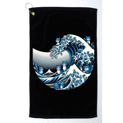 Blue Wave Of Cat Ladies For Kamala Cute Wave Of Blue Cats For Kamala Funny Platinum Collection Golf Towel