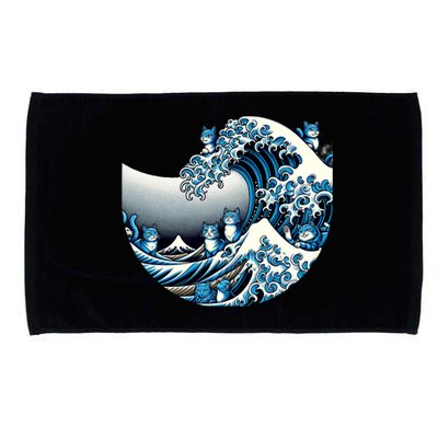 Blue Wave Of Cat Ladies For Kamala Cute Wave Of Blue Cats For Kamala Funny Microfiber Hand Towel