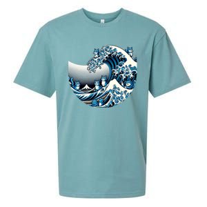 Blue Wave Of Cat Ladies For Kamala Cute Wave Of Blue Cats For Kamala Funny Sueded Cloud Jersey T-Shirt