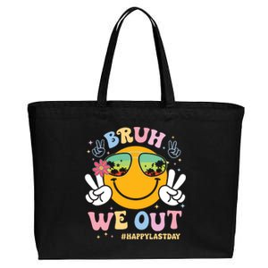 Bruh We Out Happy Last Day Of School Teacher Boy Girl Summer Cotton Canvas Jumbo Tote