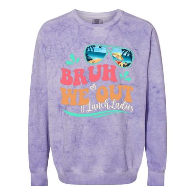 Bruh We Out Funny Last Day Of School Lunch Lady Summer Colorblast Crewneck Sweatshirt